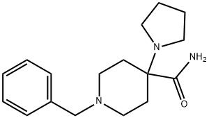 1-(フェニルメチル)-4-(ピロリジン-1-イル)-4-ピペリジンカルボアミド 化学構造式