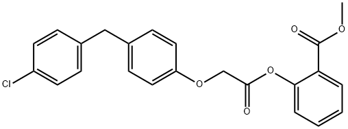 Benzoic acid, 2-(((4-((4-chlorophenyl)methyl)phenoxy)acetyl)oxy)-, met hyl ester Struktur