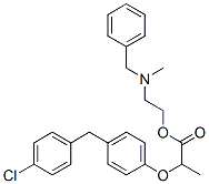 2-(benzyl-methyl-amino)ethyl 2-[4-[(4-chlorophenyl)methyl]phenoxy]prop anoate 化学構造式