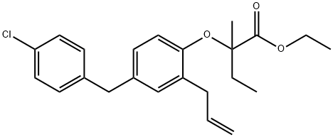 ethyl 2-[4-[(4-chlorophenyl)methyl]-2-prop-2-enyl-phenoxy]-2-methyl-bu tanoate Struktur