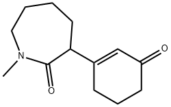 ヘキサヒドロ-1-メチル-3-(3-オキソ-1-シクロヘキセン-1-イル)-2H-アゼピン-2-オン 化学構造式