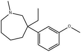 3-エチル-2,3,4,5,6,7-ヘキサヒドロ-3-(3-メトキシフェニル)-1-メチル-1H-アゼピン 化学構造式