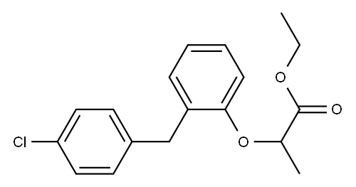 ethyl 2-[2-[(4-chlorophenyl)methyl]phenoxy]propanoate 结构式