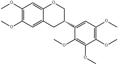(S)-3,4-Dihydro-6,7-dimethoxy-3-(2,3,4,5-tetramethoxyphenyl)-2H-1-benzopyran Struktur