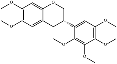 (S)-3,4-Dihydro-6,7-dimethoxy-3-(2,3,4,5-tetramethoxyphenyl)-2H-1-benzopyran Structure