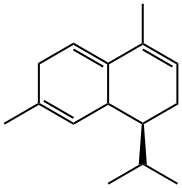 1,2,6,8a-テトラヒドロ-4,7-ジメチル-1-イソプロピルナフタレン 化学構造式