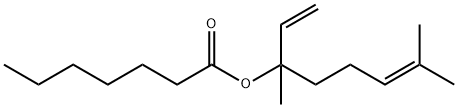 1,5-dimethyl-1-vinylhex-4-enyl heptanoate Structure