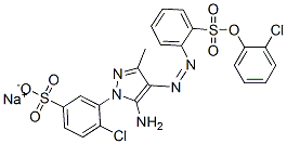 3-[5-Amino-4-[[2-[(2-chlorophenoxy)sulfonyl]phenyl]azo]-3-methyl-1H-pyrazol-1-yl]-4-chlorobenzenesulfonic acid sodium salt Struktur