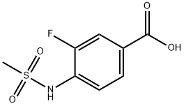 3-氟-4-甲磺酰氨基苯甲酸, 716361-59-0, 结构式