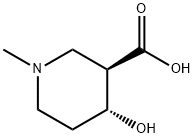 RAC-(3R,4R)-4-ヒドロキシ-1-メチルピペリジン-3-カルボン酸 化学構造式