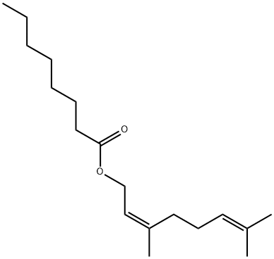 (Z)-3,7-dimethylocta-2,6-dienyl octanoate Structure