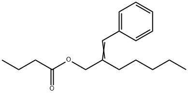 2-(phenylmethylene)heptyl butyrate Struktur