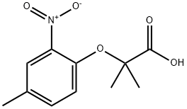 2-甲基-2-(4-甲基-2-硝基苯氧基)丙酸, 71659-83-1, 结构式