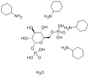 Α-D-グルコース 1,6-ビスリン酸 テトラ(シクロヘキシルアンモニウム)塩 水和物 化学構造式
