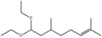エチル(1-エトキシ-3,7-ジメチル-6-オクテニル)エーテル 化学構造式