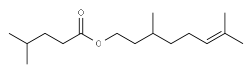 3,7-dimethyloct-6-enyl 4-methylvalerate Struktur