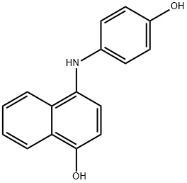 4-[(4-ヒドロキシフェニル)アミノ]-1-ナフトール 化学構造式