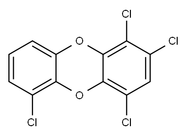 1,2,4,6-テトラクロロジベンゾ-p-ジオキシン 化学構造式
