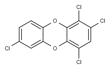 1,2,4,7-Tetrachlorodibenzo[1,4]dioxin, 71669-28-8, 结构式