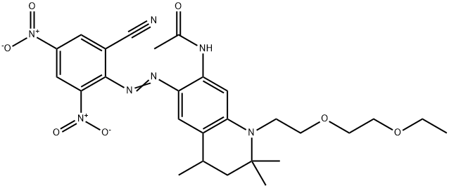 N-[[6-[(2-Cyano-4,6-dinitrophenyl)azo]-1-[2-(2-ethoxyethoxy)ethyl]-1,2,3,4-tetrahydro-2,2,4-trimethylquinolin]-7-yl]acetamide Struktur