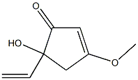 (+)-5-エテニル-5-ヒドロキシ-3-メトキシ-2-シクロペンテン-1-オン 化学構造式