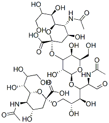 (2S,4S,5R,6R)-5-acetamido-2-[(2R,3R,4S,5S,6R)-2-[(2R,3R,4S,5R)-2-acetamido-6-[(2R,4S,5R,6R)-5-acetamido-2-carboxy-4-hydroxy-6-[(1R,2R)-1,2,3-trihydroxypropyl]oxan-2-yl]oxy-4,5-dihydroxy-1-oxo-hexan-3-yl]oxy-3,5-dihydroxy-6-(hydroxymethyl)oxan-4-yl]oxy-4-hydroxy-6-[(1R,2R)-1,2,3-trihydroxypropyl]oxane-2-carboxylic acid Structure
