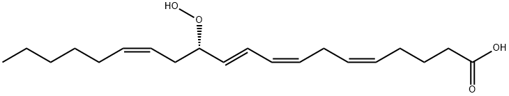 (5Z,8Z,10E,12S,14Z)-12-ヒドロペルオキシ-5,8,10,14-イコサテトラエン酸 化学構造式