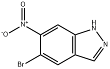 5-ブロモ-6-ニトロ-1H-インダゾール 化学構造式