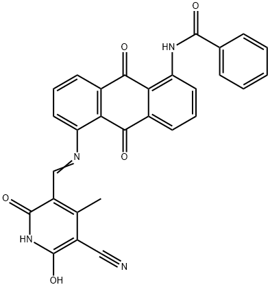 N-[5-[[(5-cyano-1,2-dihydro-6-hydroxy-4-methyl-2-oxo-3-pyridyl)methylene]amino]-9,10-dihydro-9,10-dioxo-1-anthryl]benzamide|