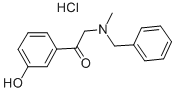 Phenylephrine Related Compound E (2-[Benzyl(methyl)amino]-1-(3-hydroxyphenyl)ethan-1-one hydrochloride) 化学構造式