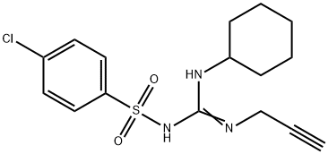Benzenesulfonamide, 4-chloro-N-((cyclohexylamino)(2-propynylamino)meth ylene)- Struktur