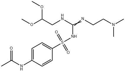 Acetamide, N-(4-(((((2,2-dimethoxyethyl)amino)((2-(dimethylamino)ethyl )amino)methylene)amino)sulfonyl)phenyl)- Struktur