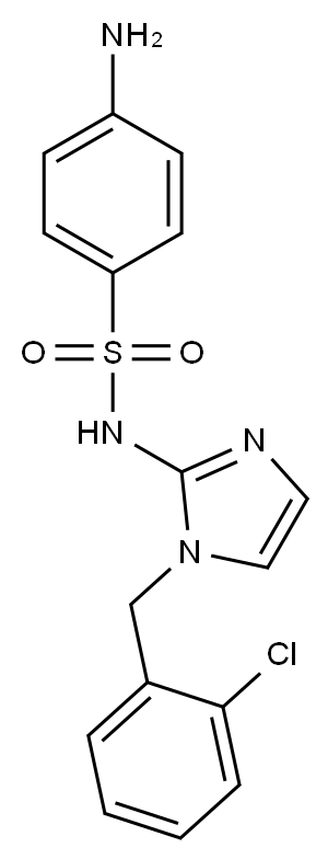 Benzenesulfonamide, 4-amino-N-(1-((2-chlorophenyl)methyl)-1H-imidazol- 2-yl)- 结构式