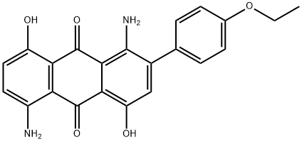 1,5-ジアミノ-2-(4-エトキシフェニル)-4,8-ジヒドロキシ-9,10-アントラセンジオン 化学構造式