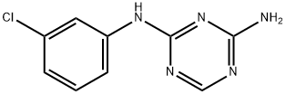 N-(3-クロロフェニル)-1,3,5-トリアジン-2,4-ジアミン 化学構造式