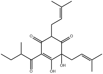 2,6-Diprenyl-5,6-dihydroxy-4-(1-oxo-2-methylbutyl)-4-cyclohexene-1,3-dione,71800-99-2,结构式