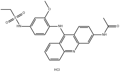 Acetamide, N-(9-(4-(ethylsulfonamido)-2-methoxyanilino)-3-acridinyl)-,  monohydrochloride Structure
