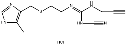 N-cyano-N'-[2-[[(5-methyl-1H-imidazol-4-yl)methyl]thio]ethyl]-N''-2-propynylguanidine hydrochloride Structure