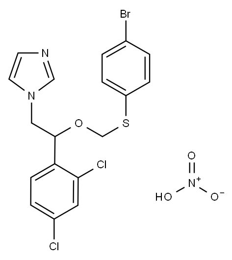 1-(2-(((4-Bromophenyl)thio)methoxy)-2-(2,4-dichlorophenyl)ethyl)-1H-im idazole nitrate 结构式