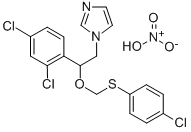 1-(2-(((4-Chlorophenyl)thio)methoxy)-2-(2,4-dichlorophenyl)ethyl)-1H-i midazole nitrate Structure