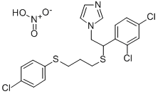 1-(beta-(3-(p-Chlorphenylthiopropylthio))-2,4-dichlorphenaethyl)-imida zol-nitrat [German] Structure