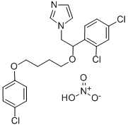 1-(beta-(4-(p-Chlorphenoxy)-butoxy-2,4-dichlorphenaethyl))-imidazol-ni trat [German] Structure