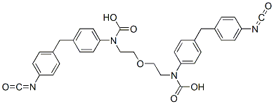 ビス[[4-[(4-イソシアナトフェニル)メチル]フェニル]カルバミン酸]オキシビス(2,1-エタンジイル) 化学構造式