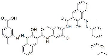 3,3'-[(2-Chloro-5-methyl-1,4-phenylene)bis[iminocarbonyl(2-hydroxy-3,1-naphthalenediyl)azo]]bis[4-methylbenzoic acid 1-methylethyl] ester Structure