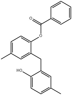 Benzoic acid 2-[(2-hydroxy-5-methylphenyl)methyl]-4-methylphenyl ester Struktur