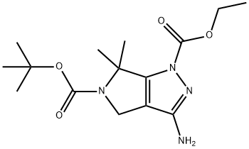 5-tert-butyl 1-ethyl 3-amino-6,6-dimethylpyrrolo[3,4-c]pyrazole-1,5(4H,6H)-dicarboxylate Struktur