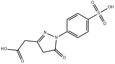 4,5-dihydro-5-oxo-1-(4-sulphophenyl)-1H-pyrazole-3-acetic acid Struktur