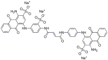 trisodium 1-amino-4-[[4-[[4-[[4-[(4-amino-9,10-dihydro-9,10-dioxo-3-sulphonato-1-anthryl)amino]phenyl]amino]-1,4-dioxobut-2-enyl]amino]-3-sulphonatophenyl]amino]-9,10-dihydro-9,10-dioxoanthracene-2-sulphonate,71873-44-4,结构式