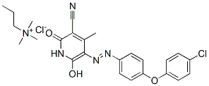 5-[[4-(4-氯苯氧基)苯基]偶氮]-3-氰基-6-羟基-N,N,N,4-四甲基-2-氧代-1(2H)-吡啶丙铵氯化物, 71873-54-6, 结构式