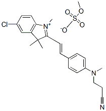 5-chloro-2-[2-[4-[(2-cyanoethyl)methylamino]phenyl]vinyl]-1,3,3-trimethyl-3H-indolium methyl sulphate|5-氯-2-[2-[4-[(2-氰乙基)甲氨基]苯基]乙烯基]-1,3,3-三甲基-3H-吲哚翁硫酸甲酯盐